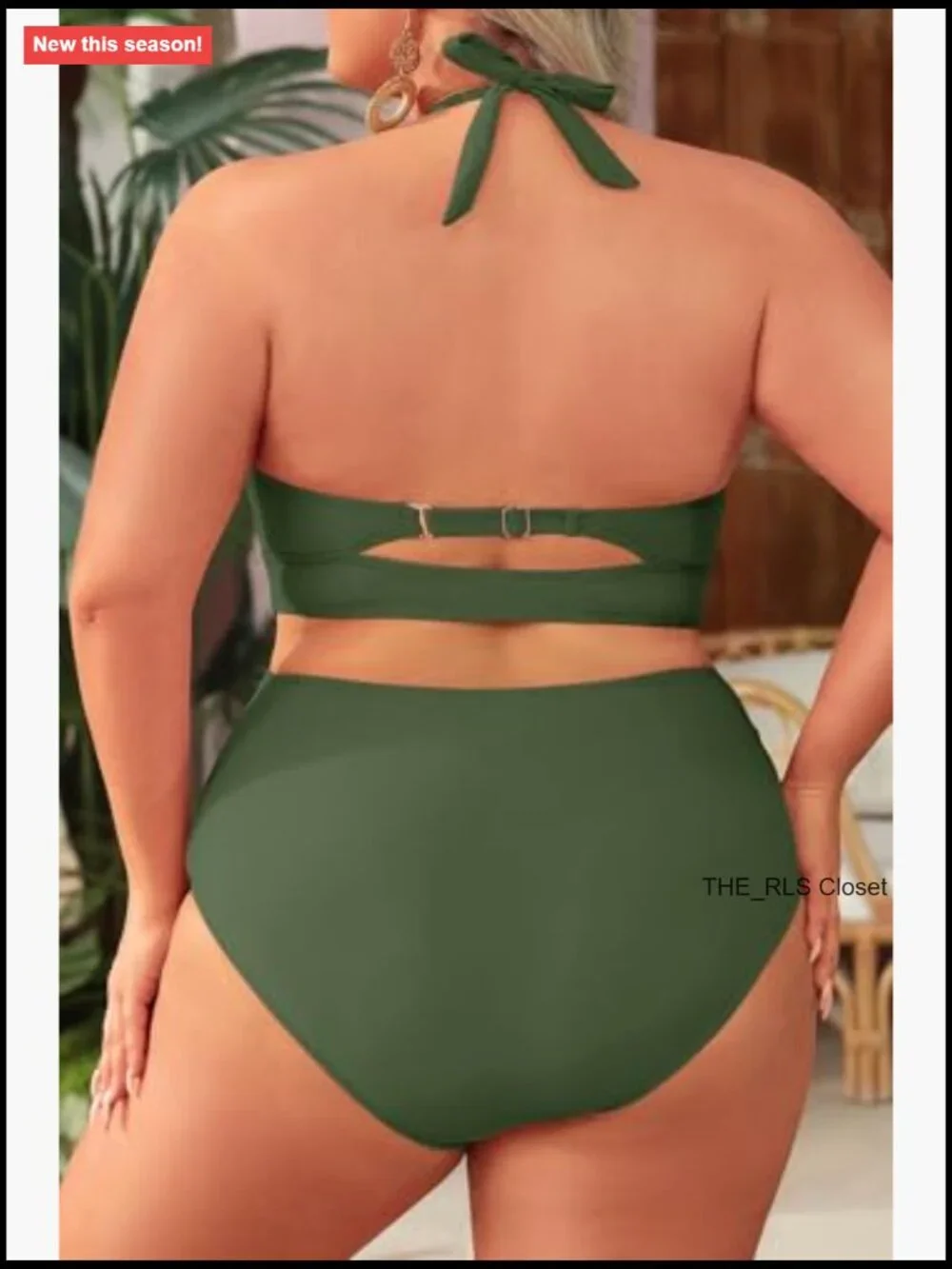 Plus Size Bikini High Waisted Tummy Control Two Piece Mesh Swimwear Bathing Suit